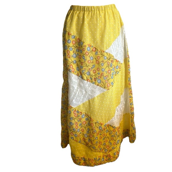 Chessa Davis Dresses & Skirts - v i n t a g e Chessa Davis Maxi Skirt Polka Dot Lace Floral S or M